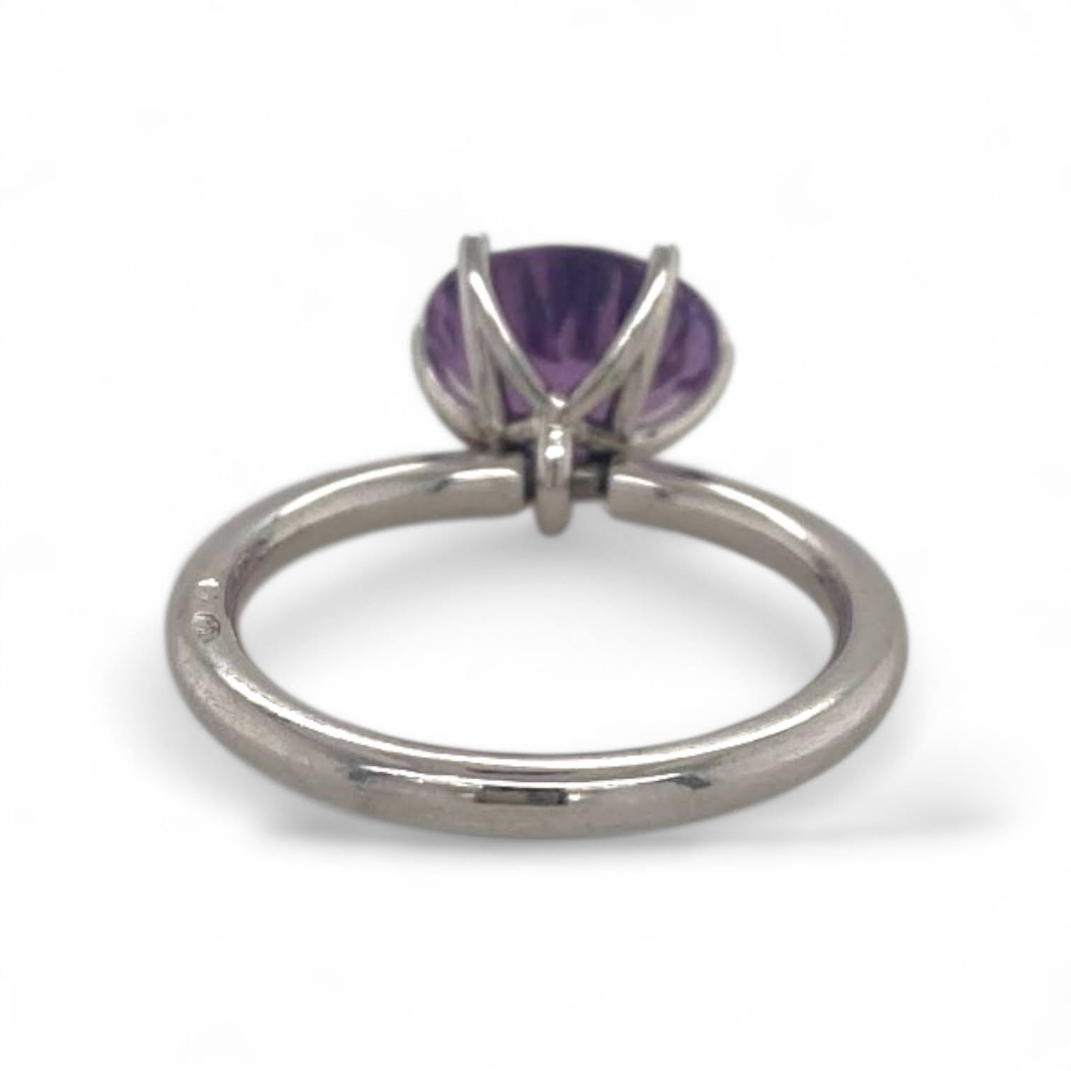 Witgouden tuimel penta ring met Amethist -14k #23532 - Afbeelding 3
