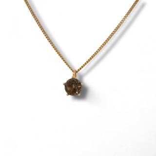 Vintage 14 karaat geelgouden hanger met granaat edelsteen