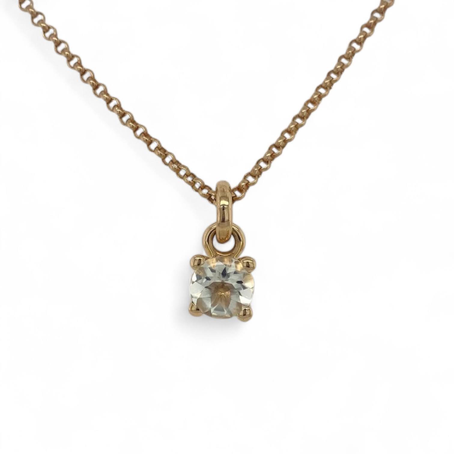 gouden hanger met aquamarijn