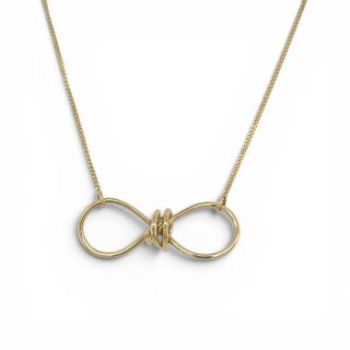 Gouden collier met vlinderknoop - 14k - Handgemaakt in eigen atelier #29393