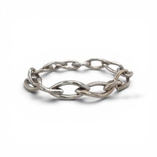 Brede schakelarmband 18k witgoud – vintage occasion