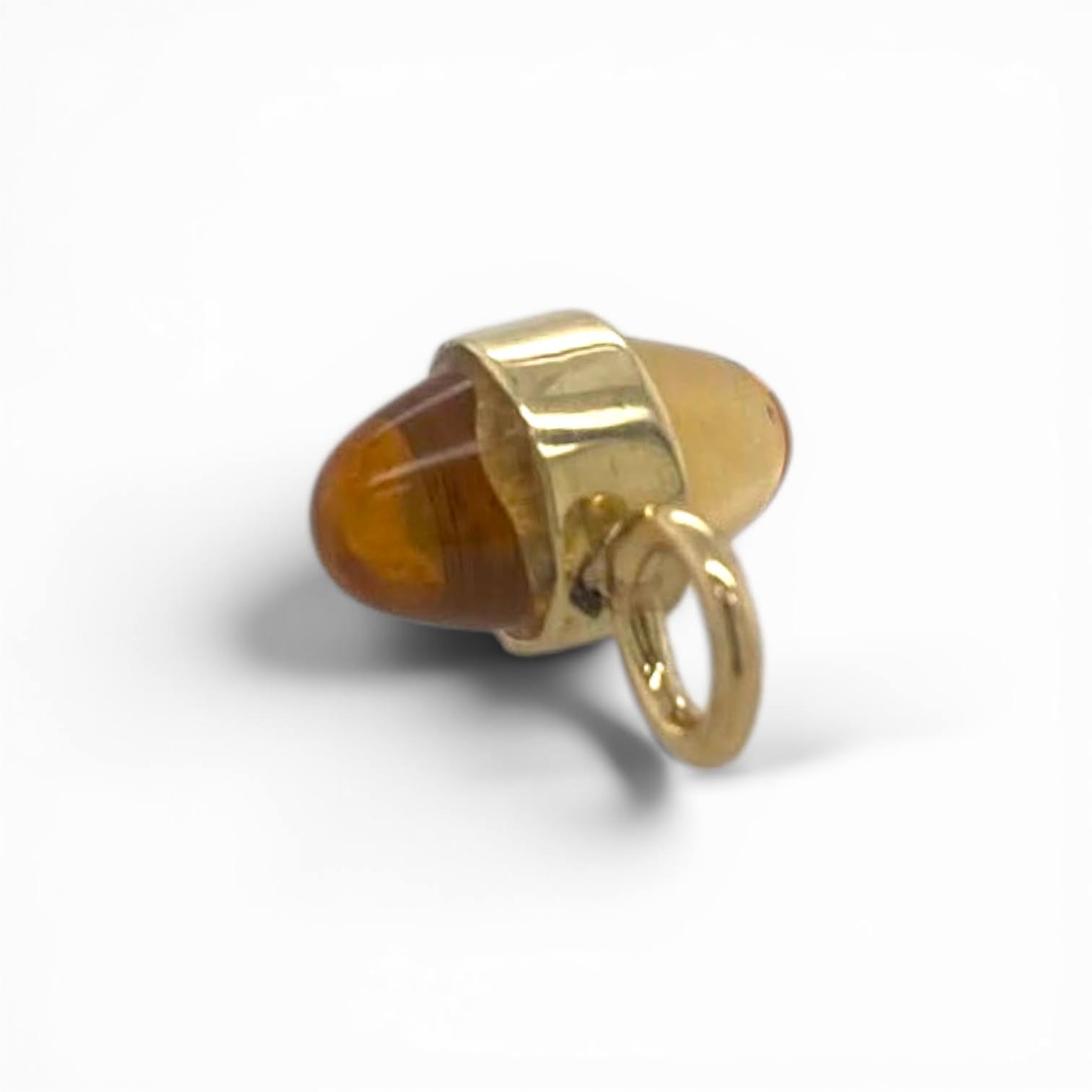Gouden hanger met conisch geslepen citrien in bullet necklace ontwerp