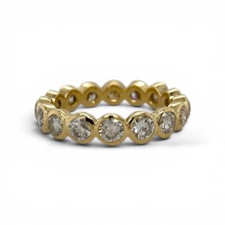 Gouden alliance ring rondom bezet met 16 briljanten, 2,32ct. #28511