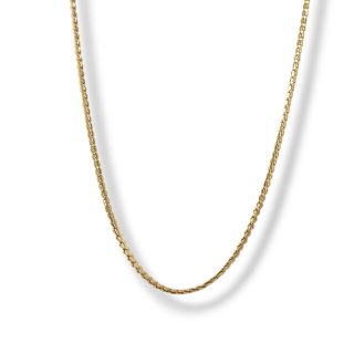 Compact geelgouden koordcollier met strak gevlochten schakels en glanzende afwerking