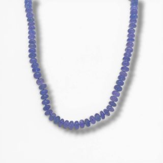 Tanzaniet witgouden collier met witgouden slot
