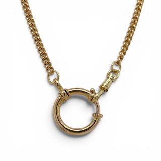 Vintage gouden gourmet collier van 51 cm met groot sierslot.