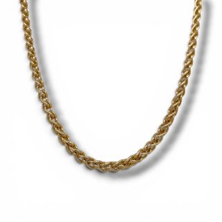 Vintage gouden vossenstaartcollier van 44 cm en 3,5 mm dik.