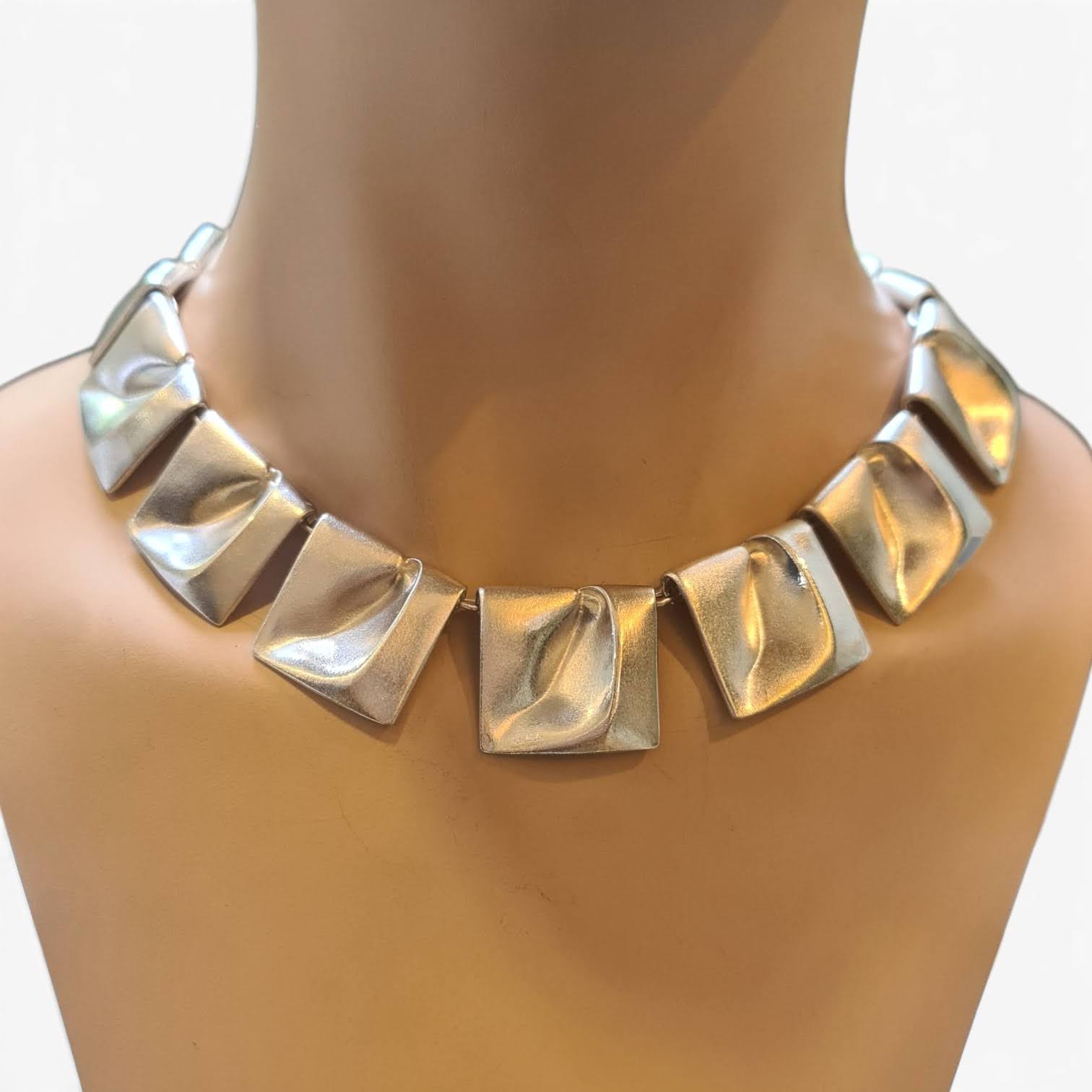 Lapponia Planetoid Valleys collier van Björn Weckström uit 1969, zilveren Space Silver vintage design