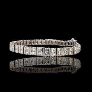 Vintage tennisarmband met twee rijen diamanten van 4 karaat