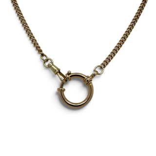 Gouden gourmetcollier van 14 karaat goud met horlogeketting en sierslot, 50 cm