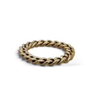 14 karaat gouden gourmet schakelring voor dames