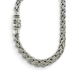 Buddha to Buddha herencollier van 925 sterling zilver met dubbele vossenstaartschakel