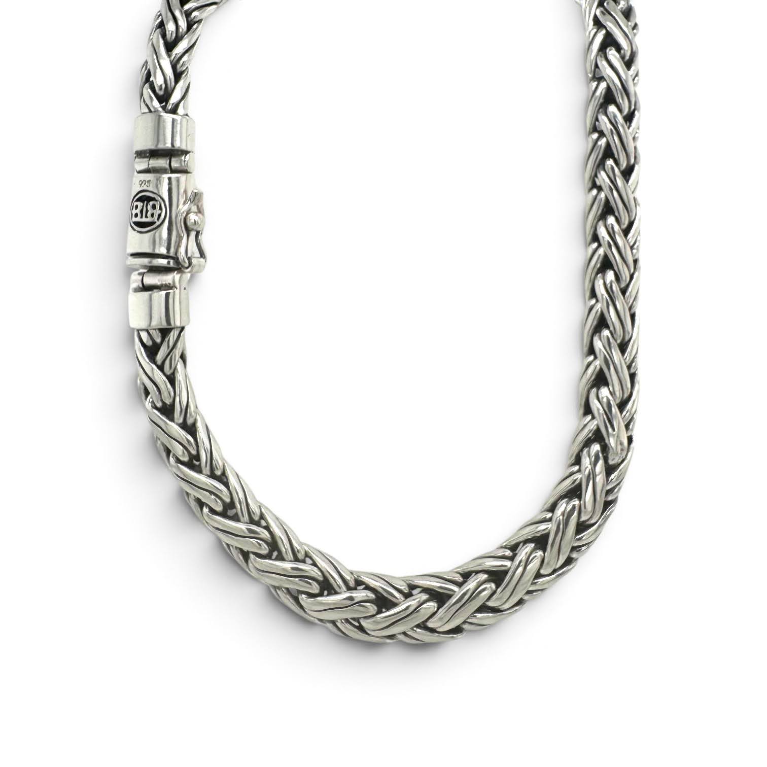 Buddha to Buddha herencollier van 925 sterling zilver met dubbele vossenstaartschakel