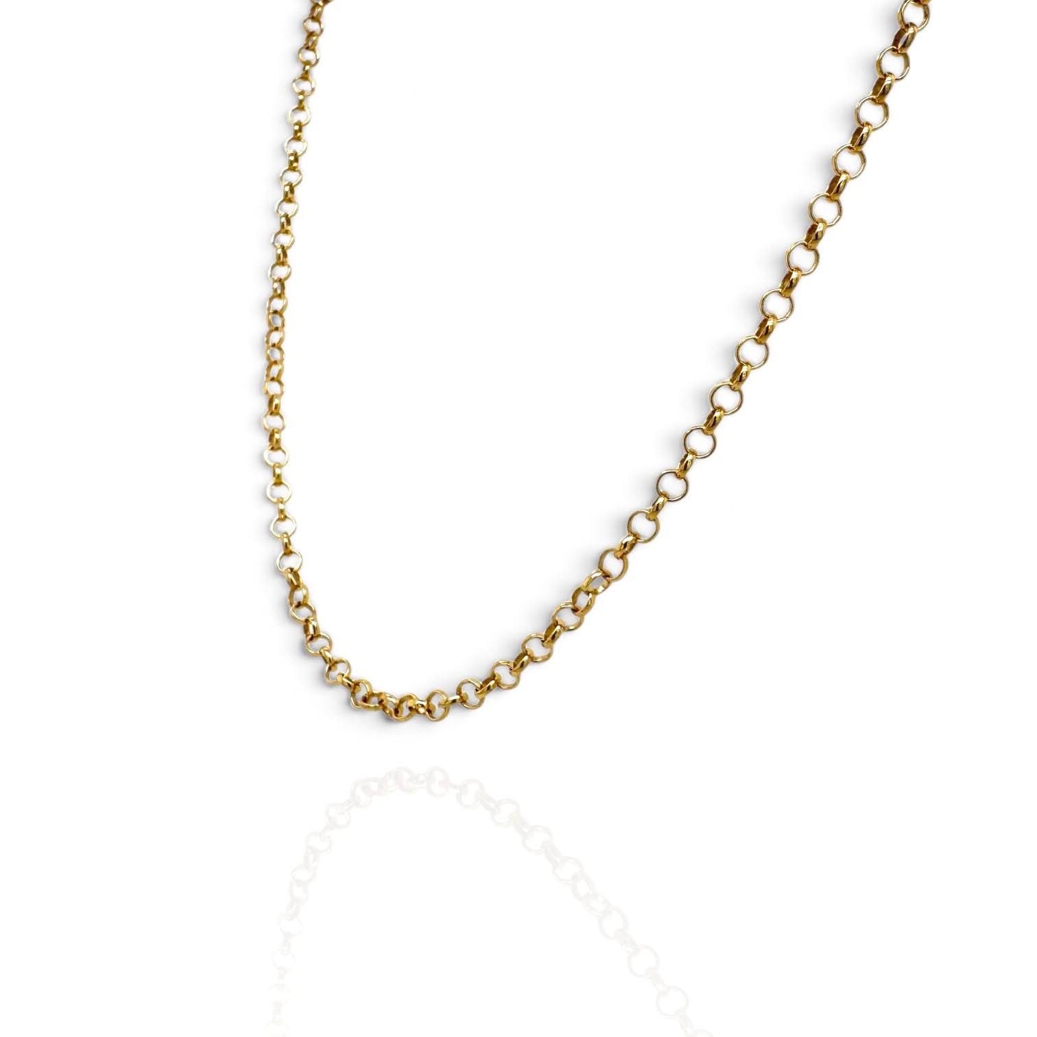 14 karaat witgouden collier met verfijnde ankerschakel, 42 cm lang