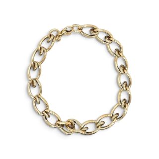 14 karaat massief geelgouden armband met open fantasieschakel