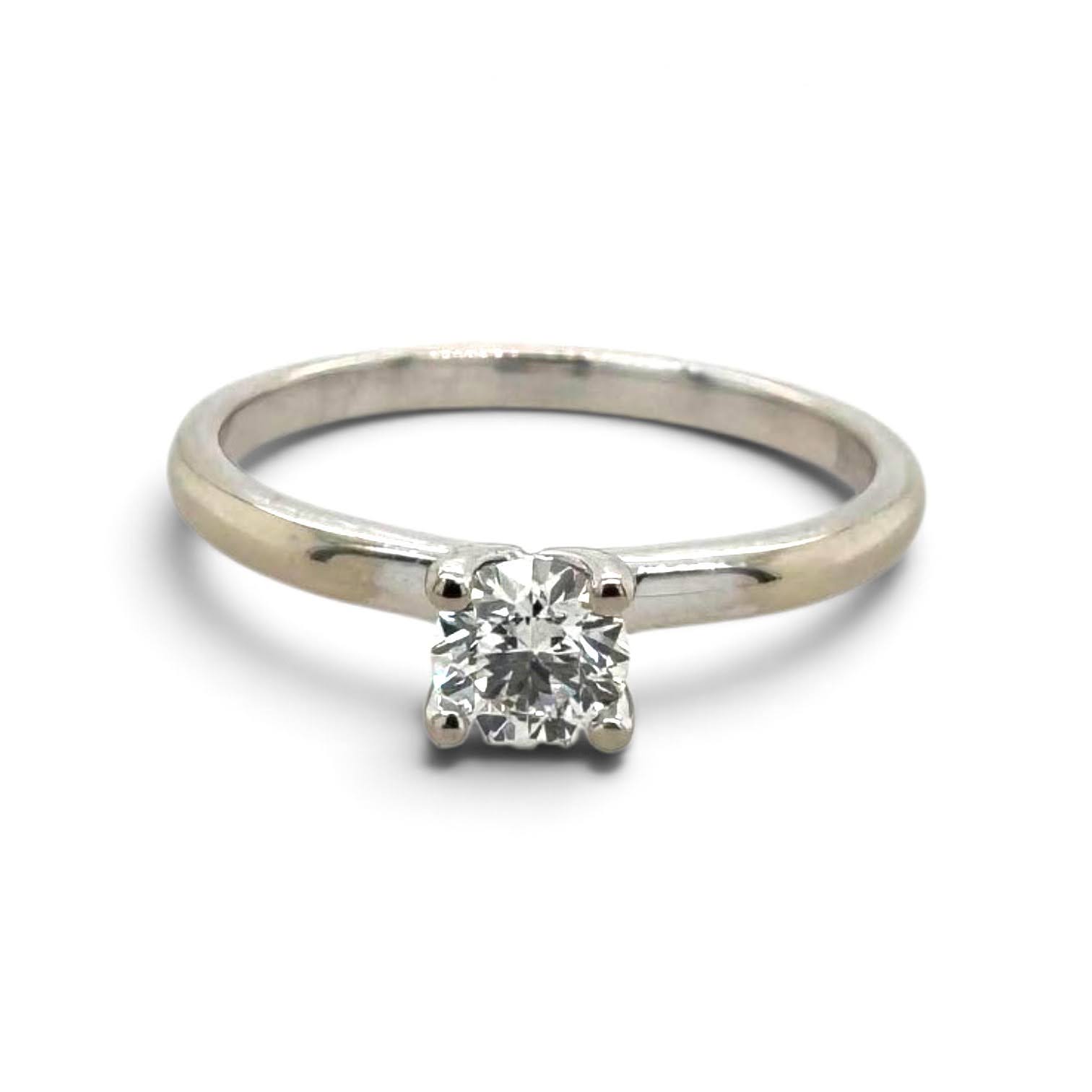 14 karaat witgouden diamanten ring met 0,28 karaat ronde briljant